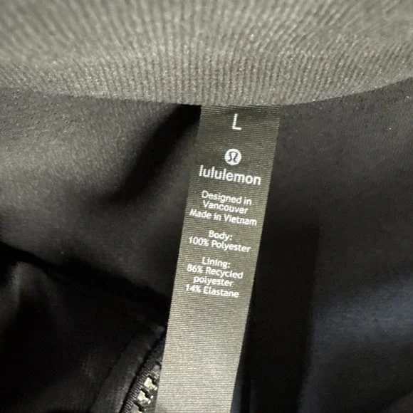 Lululemon Men's All Black Zip Up Active Wear Zip Up Jacket Large New No Tags